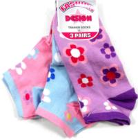 Outlet - 3pack dámských ponožek s kytičkami vel. 36-40