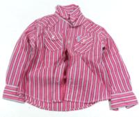 Růžovo-modrá pruhovaná košile zn. REBEL