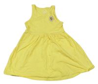 Žluté bavlněné šaty s květem zn. F&F