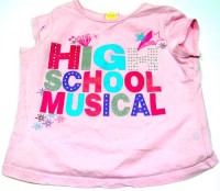 Růžové tričko s nápisem HSM vel. 10-11 let