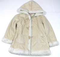 Béžový semišový kabátek s kapucí