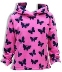 Nové - Růžová fleecová bundička s kapucí a motýlky zn. F&F