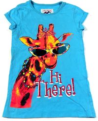 Tyrkysové tričko se žirafou zn. Young Dimension