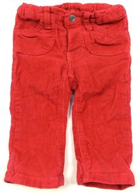 Červené manžestrové kalhoty 