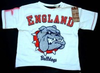 Outlet - Bílo-tmavomodré tričko s pejskem England