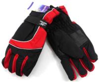 Outlet - Pánské černo-červené lyžařské rukavice