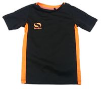 Černo-křiklavě oranžové funkční sportovní tričko s logem zn. Sondico