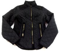 Černá šusťákovo-semišová prošívaná zimní/jarní bunda zn.New look; 164/170