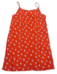 Červené květované lehké šaty zn. Primark