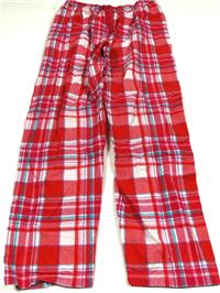 Červeno-bílo-tyrkysové kostkované pyžamové kalhoty zn. Marsk&Spencer vel. 13/14 let