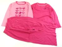 3Set- Růžové pyžamo se srdíčky 