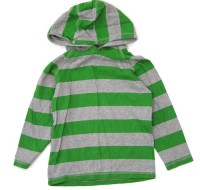 Šedo-zelené pruhované triko s kapucí zn. George