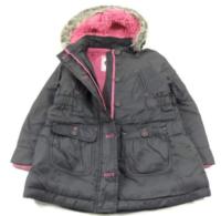 Hnědý šusťákový zimní kabátek s kapucí zn. Marks&Spencer