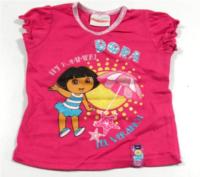Růžové tričko s Dorou zn. Nickelodeon