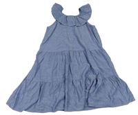 Modré melírované šaty s volánkem zn. H&M