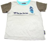 Béžovo-hnědé tričko s antilopami