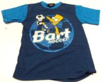 Tmavomodro-modré tričko s Bartem 