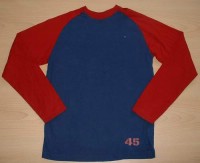 Modro-červené triko s číslem vel. 168 cm