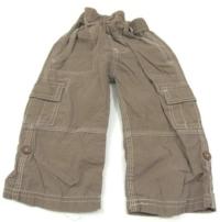 Hnědé plátěné kalhoty s kapsami zn. Early Days 