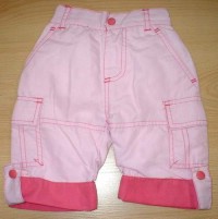 Růžové oteplené šusťákové kalhoty zn. Jac Baby
