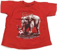 Červené tričko se slonem 