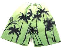 Zelené plážové kraťasy s palmami 