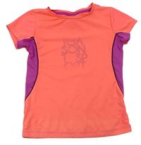 Růžovo-fialové sportovní tričko s nápisem zn. C&A