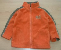 Oranžovo-khaki fleecová bundička s číslem zn. Bhs