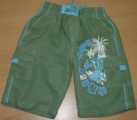 Zelené šusťákové 7/8 kalhoty s potiskem zn. Early days