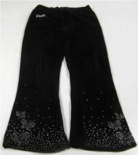 Černé sametové kalhoty s motýlky zn. Barbie 