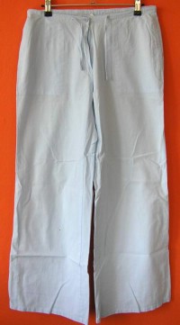 Dámské světlemodré lněné kalhoty vel. 38