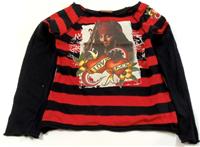 Červeno-černé pruhované triko s potiskem zn. Ladybird + Disney