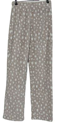 Dámské béžové vzorované chlupaté pyžamové kalhoty zn. F&F