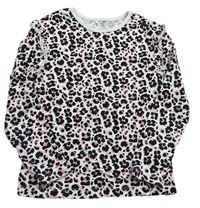 Bílo-černo-růžové triko s leopardím vzorem zn. George