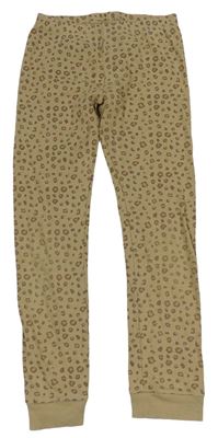 Béžové vzorované žebrované pyžamové kalhoty zn. Zara