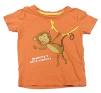 Oranžové tričko s opičkou zn. Primark