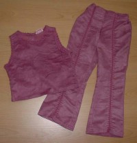 Set - fialové semišové kalhoty + fialová semišová halenka