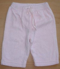 Růžové froté kalhoty s podšívkou a nášivkou zn. Mothercare