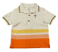 Béžovo-oranžové polo tričko s palmou zn. F&F