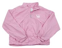 Růžová šusťáková jarní bunda s nápisem zn. Primark