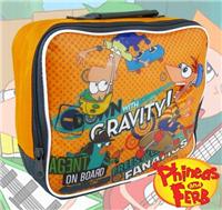 Nové - Oranžovo-šedá svačinová thermo taška s Phineas and Ferb zn. Disney