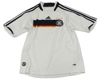 Bílé sportovní funkční tričko s černým pruhem a logem zn. Adidas