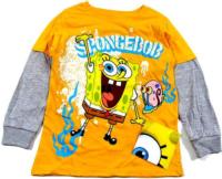 Outlet - Žluto-šedé triko se Spongebobem zn. Nickelodeon