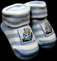Outlet - Modro-bílé pruhované ponožky v dárkovém balení