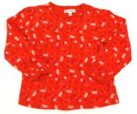 Oranžové květované triko zn. Marks&Spencer 