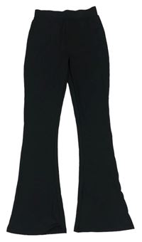 Černé žebrované flare kalhoty zn. New Look