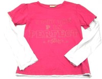 Růžovo-bílé triko s nápisy zn. New Look vel. 9 let