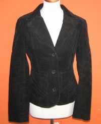 Dámské černé manžestrové sako s podšívkou