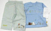 Outlet - 2set - Modro-bílé triko se slonem+kostkované kalhoty zn. Mothercare