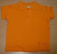 Oranžové tričko s límečkem s nápisem